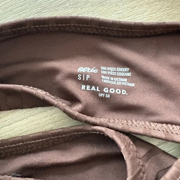 Brown Ribbed Bikini Set - Picture 3 of 3